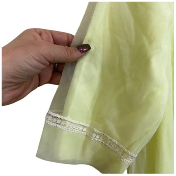 French Maid lime green vintage peignoir size S - Picture 6 of 11
